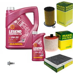 MANN Inspektionspaket 6 L MANNOL Legend Formula C5 0W-20 für Opel Astra K