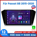 4+64GB Für VW Passat B8 2015-2021 Android Autoradio Carplay GPS NAVI BT SAT DAB+