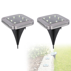 LED SOLAR WEGE LEUCHTE SOLARLAMPE GARTENLEUCHTE 2er SET BODENSTRAHLER 80120596
