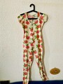 Overall Jumpsuit Damen geblümt Rose Festival Hippie Vintage