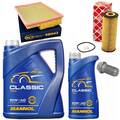Motoröl Set Filter 10W-40 6 Liter + Ölablassschraube für Mercedes C-Klasse W202