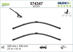 Wischblatt Scheibenwischer SILENCIO FLAT BLADE SET VALEO 574347 für AUDI 8N3 TT