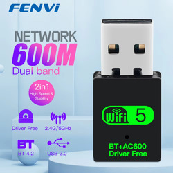 2in1 BluetoothDongle Dualband-WLAN-USB-Stick ac600Mbit/s Adapter für PC Windows