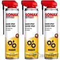 3x 400ml SONAX SILIKONSPRAY MIT EASYSPRAY SCHMIERUNG SCHUTZ FARBLOS GLEITMITTEL