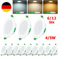 12x LED Einbaustrahler Einbau Spot Set Dimmbar Ultra Flach 230V für Alle Räume