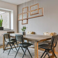 Hängeleuchte Pendellampe Holzleuchte Esszimmerlampe Höhe verstellbar LED L 80 cm