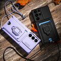 For Samsung S25 S24 Ultra FE S23 S22 ShockProof Lanyard Card Holder Case Cover