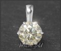 Diamant Brillant Anhänger mit 1,60ct, zart champagner & Si3-, 585 Gold, Weißgold