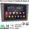 Autoradio Android 14 GPS RDS Für Opel Astra G H Corsa C D Meriva Zafira B Vivaro