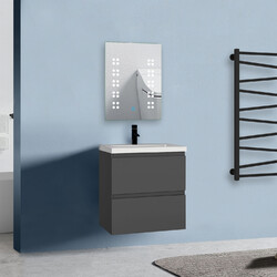 Badmöbel Set 50/60/80cm Waschtisch mit Unterschrank Anthrazit Matt