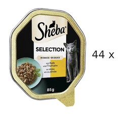 44 x 85 g SHEBA Selection in Sauce (€ 10,68 /kg) mit Kalb und Truthahn in Sauce