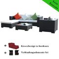 Poly Rattan Gartenmöbel Georgia schwarz Alu Garnitur Lounge Garten Sitzgruppe 