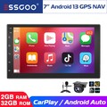 7" Android 13 Carplay Autoradio 2 DIN GPS Navigation RDS FM BT 2+32GB Kamera Mik