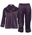 PURE SHAPE DAY&NIGHT Pyjama Hemdbluse & Hose elastisch in Satin