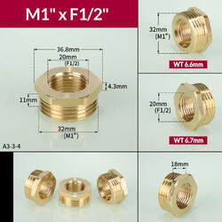 Reduziernippel Messing Reduzierstück Reduzierung außen auf innen 1/8'' bis 1'' 
