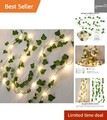 Künstliche Efeugirlande mit LED Lichterkette – romantische Frühlingsdekoration