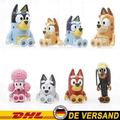 12TLG Bluey Family Bingo Dog Dad Mom Action Figures Familie und Freunde Set DHL