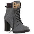 Damen Stiefeletten Worker Boots Stiefeletten Block Absatz 812259 Trendy Neu