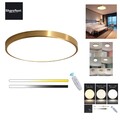 LED Deckenleuchte Gold Dimmbar Deckenlampe mit Fernbedienung Rund Flach Decke...