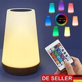 LED Nachttischlampe RGB Nachtlicht Touch Dimmbar Atmosphäre Tischlampe Akku USB
