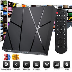 Android 13.0 Smart TV BOX 128GB 4GB Quad Core WIFI6 Netzwerk Media Player BT Neu