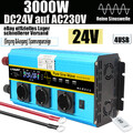 3000W 6000W Reiner Sinus Wechselrichter 24V/230V Spannungswandler LCD 4USB 3AC 