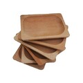 Holz Speiseteller 6er Set, 20 cm lang rechteckig Holz Serviertabletts 