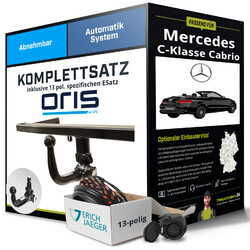 Anhängerkupplung ORIS abnehmbar für MERCEDES C-Klasse Cabrio +E-Satz Set NEUJETZT NEU: Montage zum Festpreis!