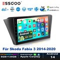 6+128G Android 14 Für Skoda Fabia 3 III 2014-2021 8-Core NAVI Autoradio CarPlay