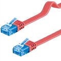 Patchkabel rot 1m flach U/UTP CAT6a DSL-/Netzwerk Ethernet-Kabel 500MHz RJ45