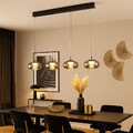 Pendelleuchte Hängelampe Esszimmerleuchte Rauchglas schwarz LED Höhenverstellbar