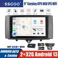 Android 13 DAB+ Autoradio Für Smart Fortwo 451 2010-15 2+32G Carplay GPS +Kamera