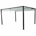 Sky Sonnendach Anth. 4x3m Alu / StahlDach Hellgrau Holz Garten