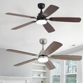 Nickel/schwarzer Deckenventilator mit LED & Fernbedienung 6 Geschwindigkeiten
