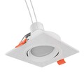 Decken-Einbaustrahler KUN, eckig, schwenkbar + LED warmweiß 3-Stufen Dimmen