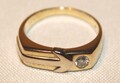 8,0 Gramm 585er Gold ca. 0,2 ct. Diamant Unisex-Ring Damenring Herrenring  