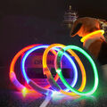 Leuchthalsband LED Hundehalsband zuschneidbar Blinklicht USB wiederaufladbar