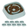 10 x Anti Schling Napf, Tiernapf Hundenapf langsam fressen, Hundeschüssel blau