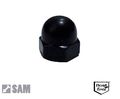 Hutmuttern DIN 1587 Edelstahl A2 SCHWARZ M3 bis M10 - schwarze Hutmuttern