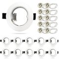 ® 10er LED Einbaustrahler 230V Set GU10 Deckenspots Rund Weiß Einbauspot Rahm...
