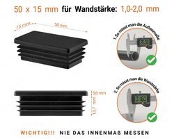 Lamellenstopfen Endkappe Stopfen rechteckig Kunststoff Rohrkappen 4 Stück+25%⭐⭐⭐⭐⭐ 10 J.GARANTIE ✅ 20x10 bis 150x100 mm ✅ 4 Farben