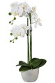 Kunstblume PHALENOPSIS. Künstliche Orchidee ca 58cm weiß WEISS. im ZEMENTTOPF