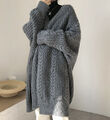 Neu Damen Lange Strickjacke Mantel Strickpullover Grobstrick Langarm Cardigan