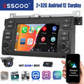 Android 12 DAB+ Autoradio Carplay GPS +KAM Für BMW 3er E46 318 320 325 M3 MG ZT
