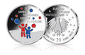 20 Euro Gedenkmünze 50 Jahre Deutsches Kinderhilfswerk Silbermünze koloriert 20€