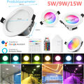 5W 9W 15W WIFI Bluetooth LED Einbauleuchte Strahler Decken spot Lampe RGB+WW+CW 