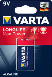 1 - 20 Stk wählbar Varta Longlife Max Power 9V E-Block Alkaline 1er Blister 4722