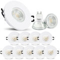 10 Stück linovum ISAWO LED Einbaustrahler Bad weiss & rund IP65 3W warmweiß