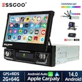 Autoradio DAB+ 7" 2+64G 1 DIN Apple Carplay Android 14 Flip Out GPS NAVI KAM RDS