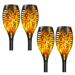 2/4x LED Solar Garten Lampe Leuchte Solarleuchte Beleuchtung Licht Fackel Flamme